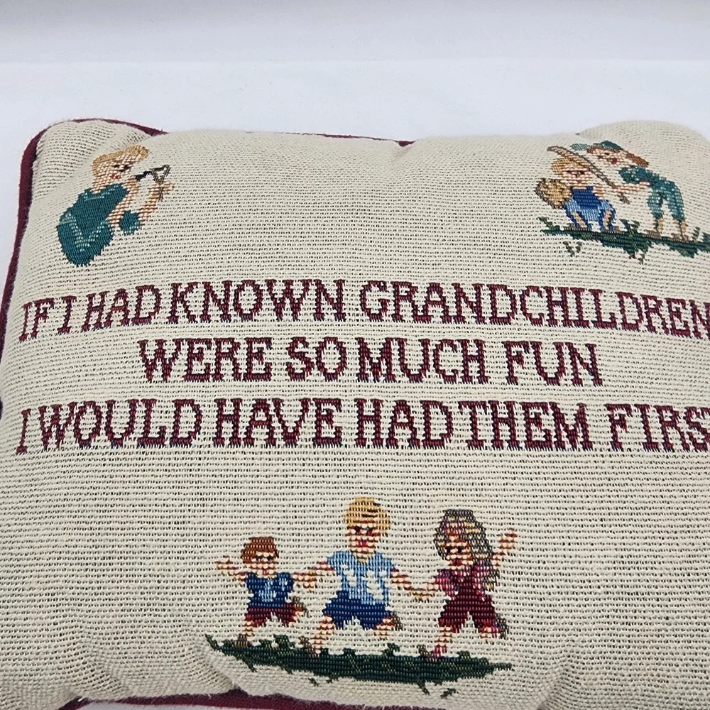 Vtg Tapestry‎ Pillow 